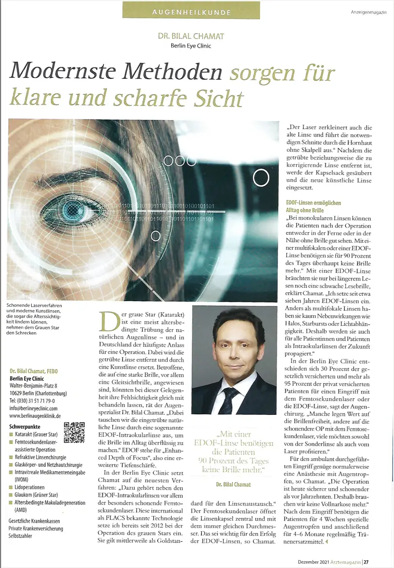 MODERNSTE METHODEN SORGEN FÜR KLARE UND SCHARFE SICHT